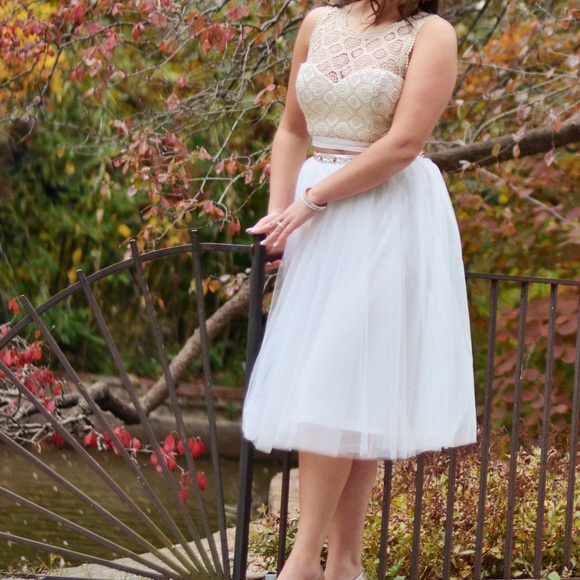 Maxi Skirt And Crop Top Set Lettie Sequin Tulle Light Blue main image 1